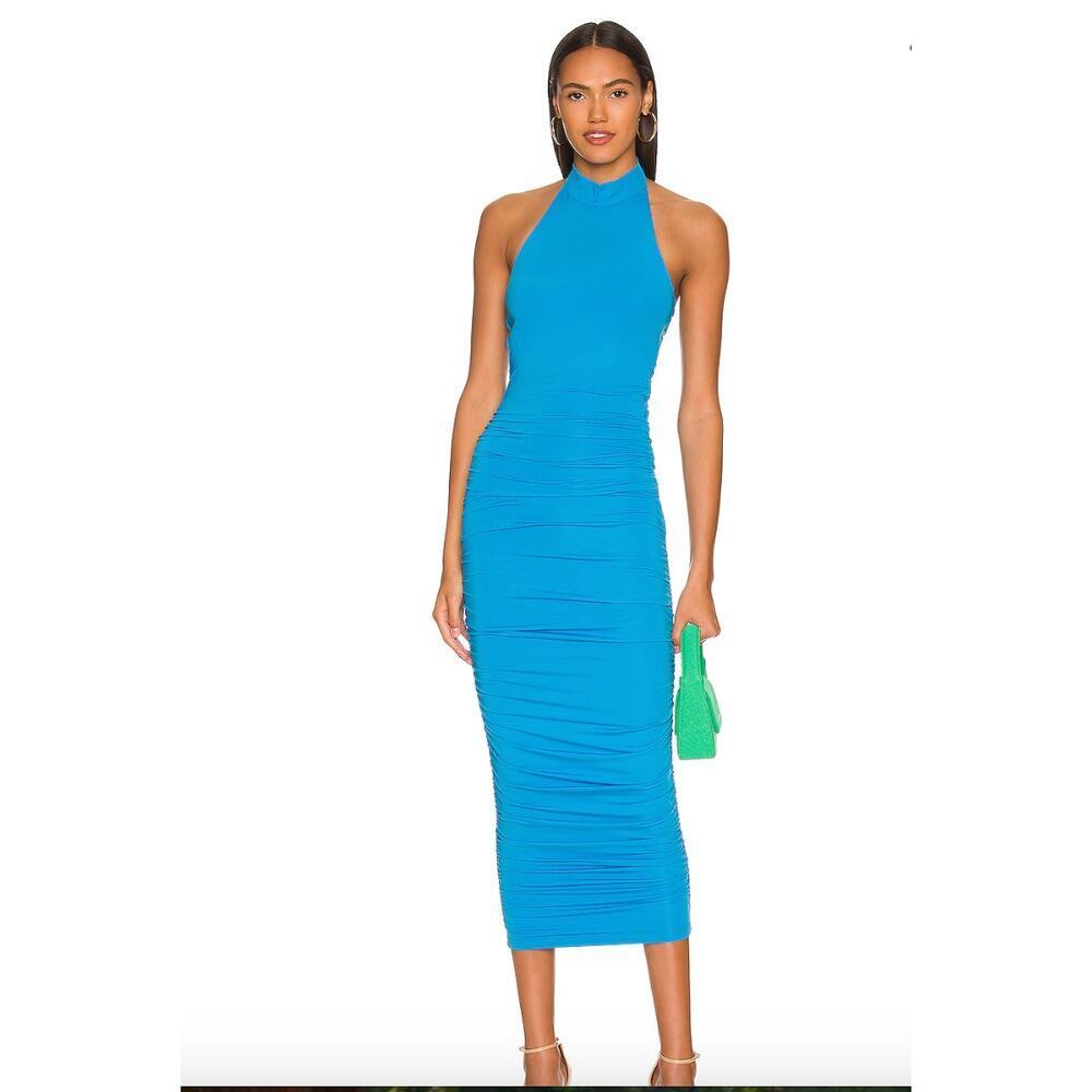 superdown Electric Blue Halter Midi Dress
